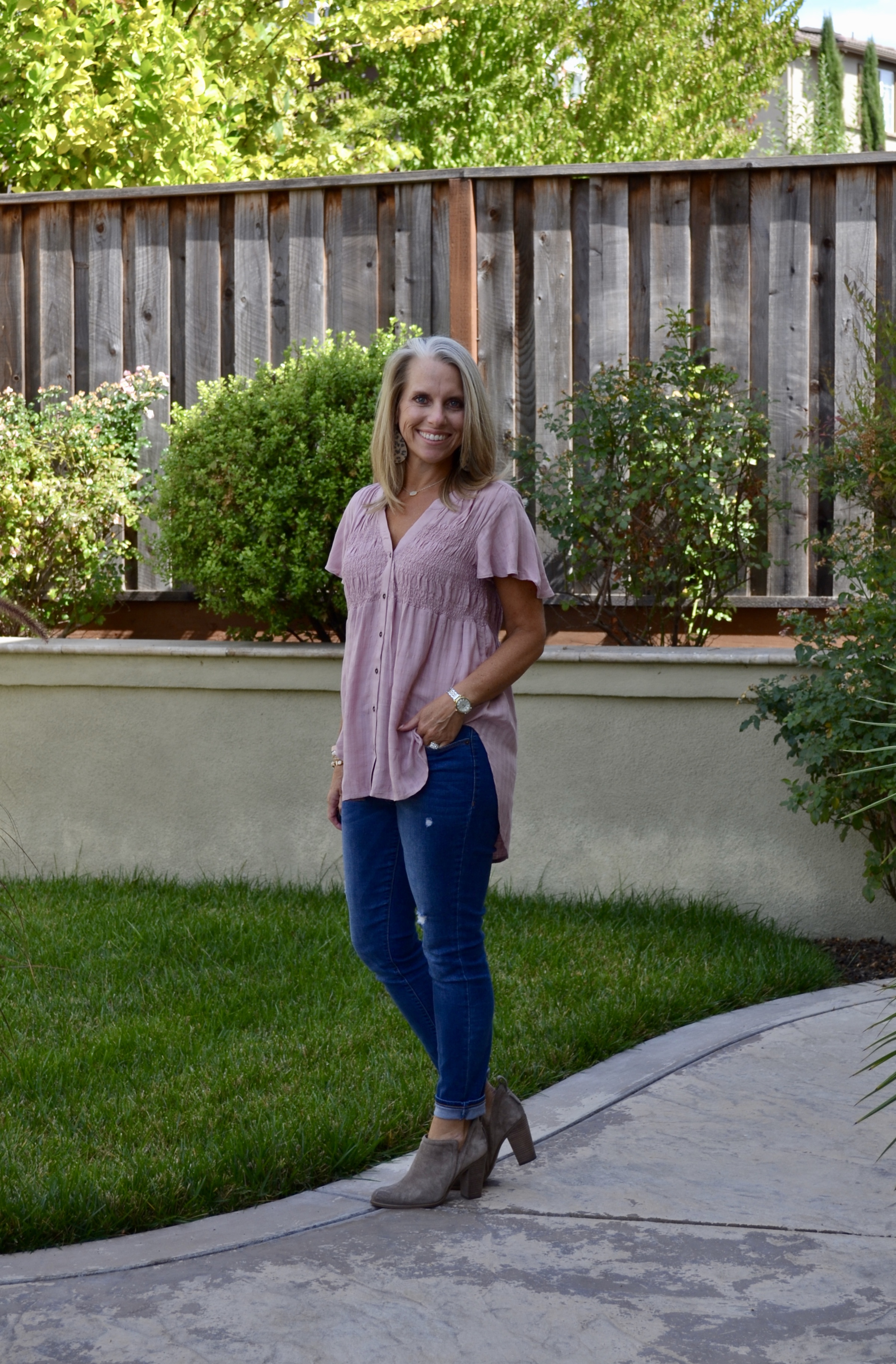 Blush Smocked Top and Jeans