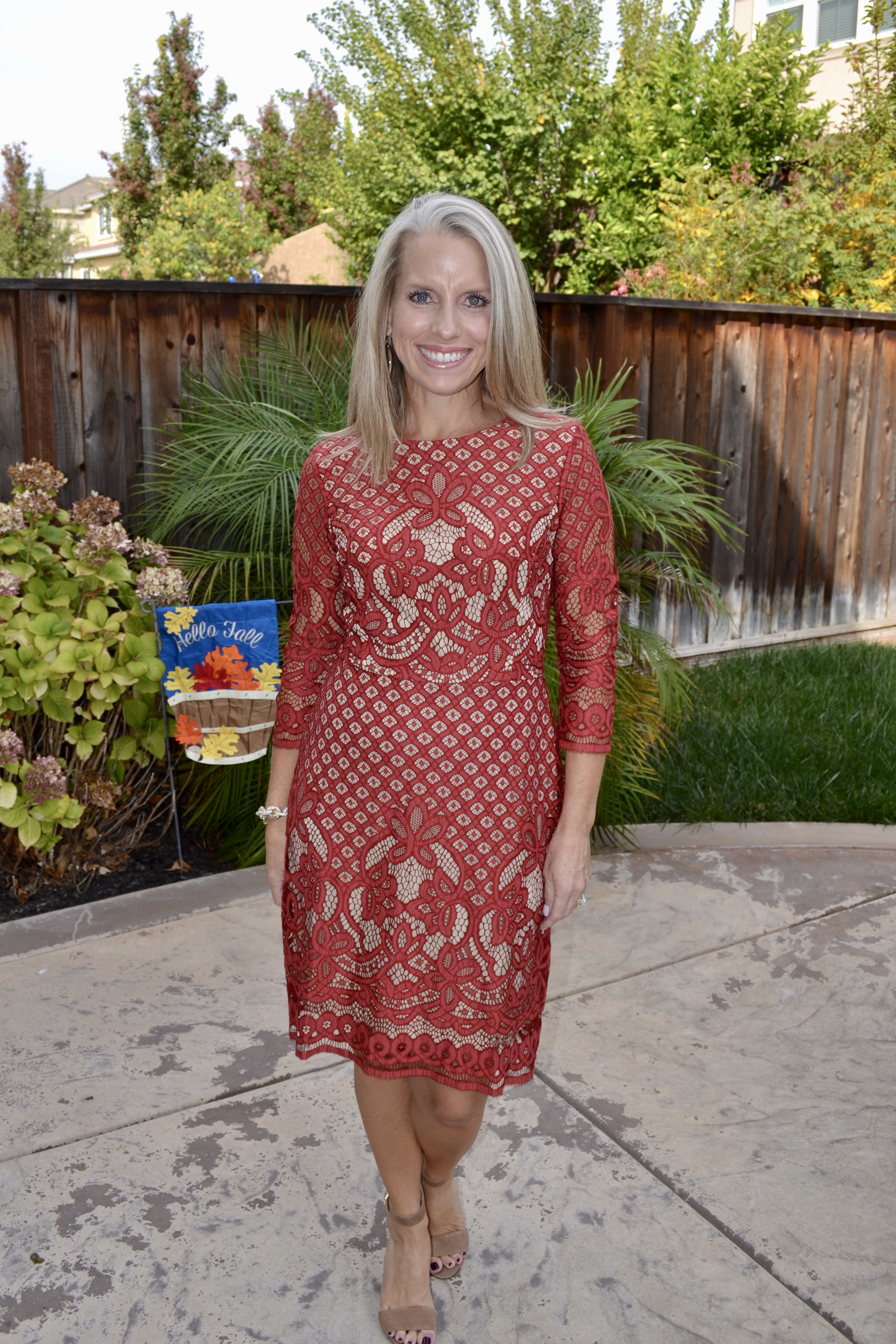 Red(ish) Lace Dress For The Holidays