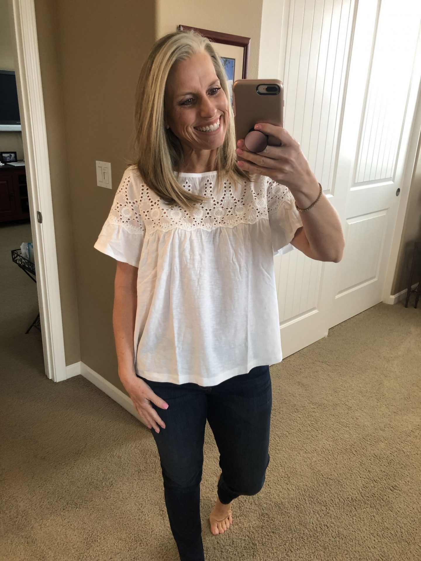 J Crew Eyelet Tee
