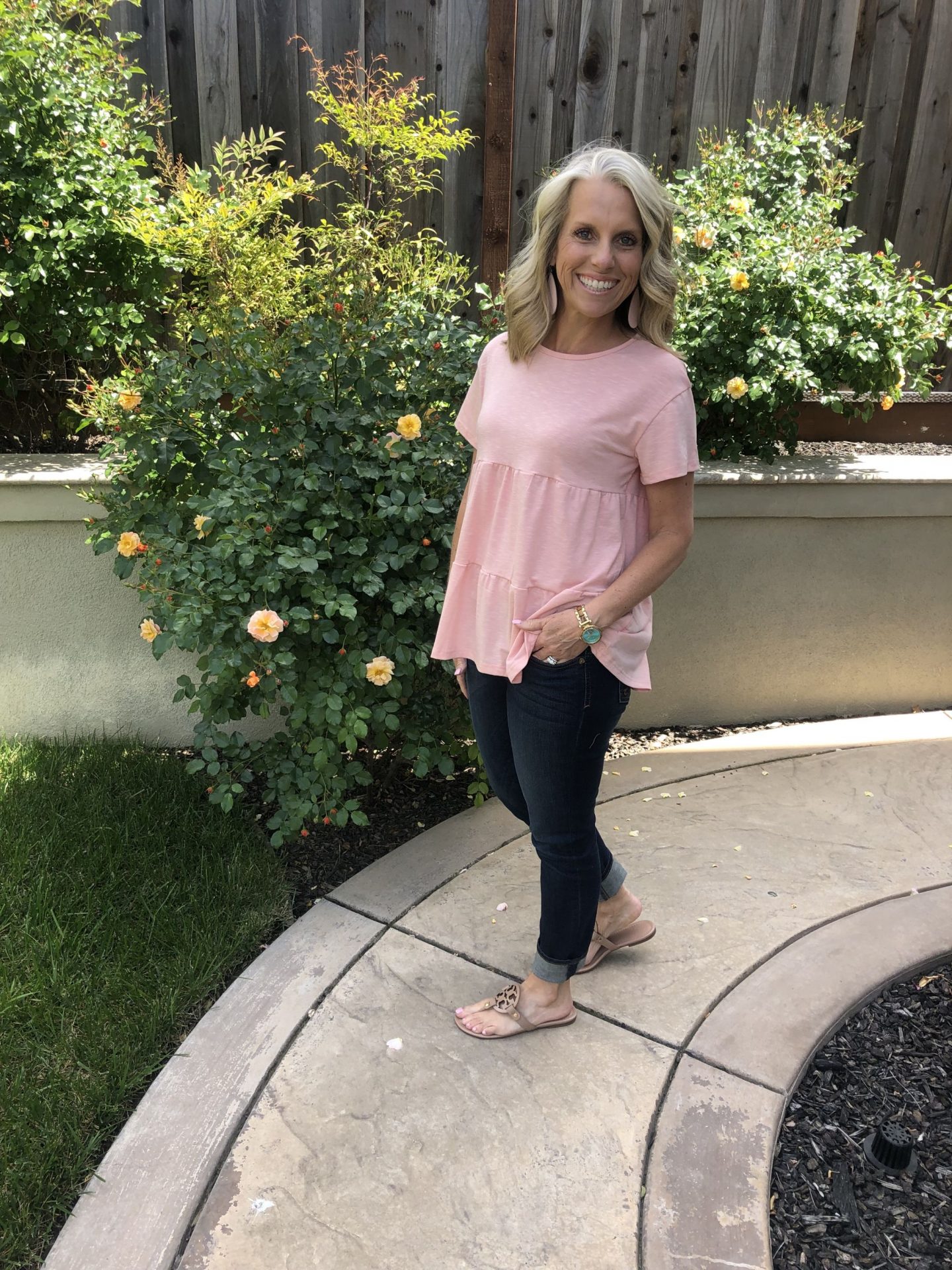 Pink Peplum top for Friday Favorites