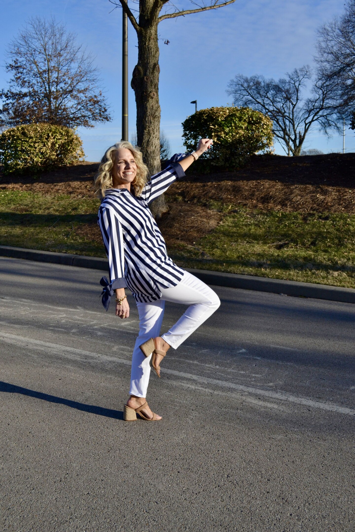 beautiful navy and white tunic from Chico’s