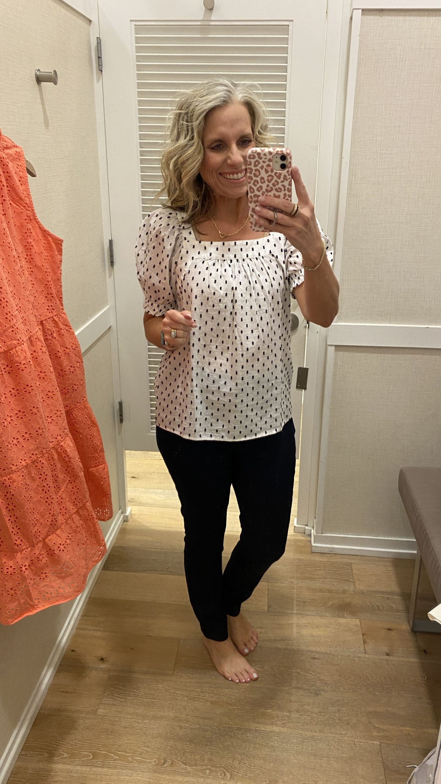 Loft dotted blouse, new spring styles at Loft