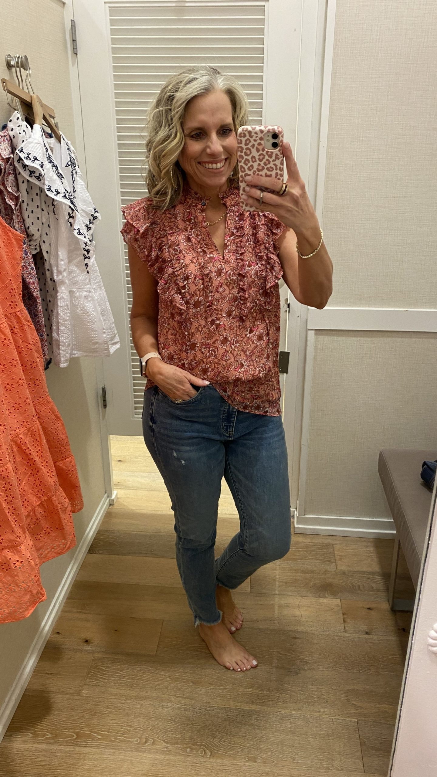spring styles at Loft, Floral Top