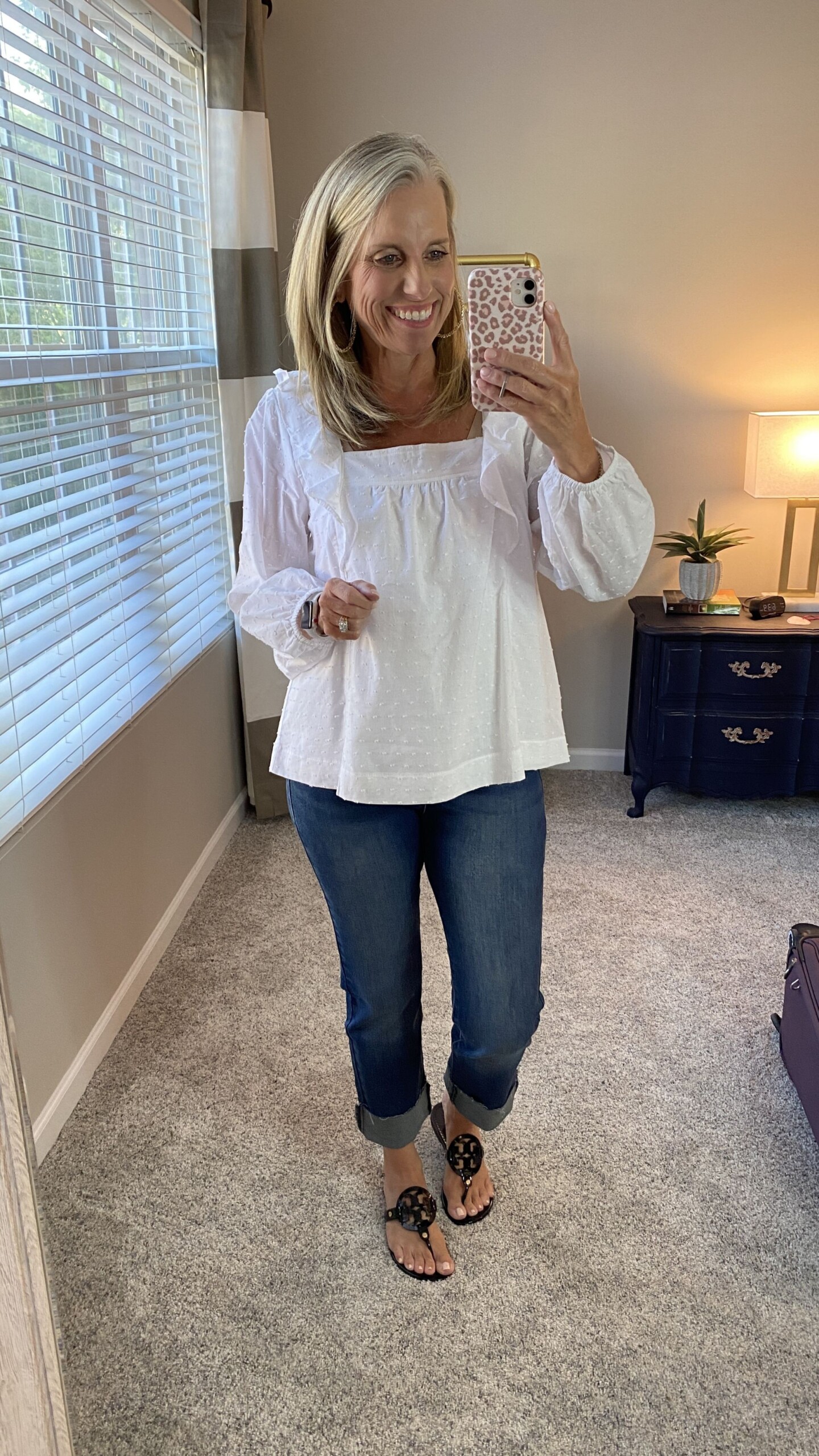 White ruffle blouse from Gibsonlook