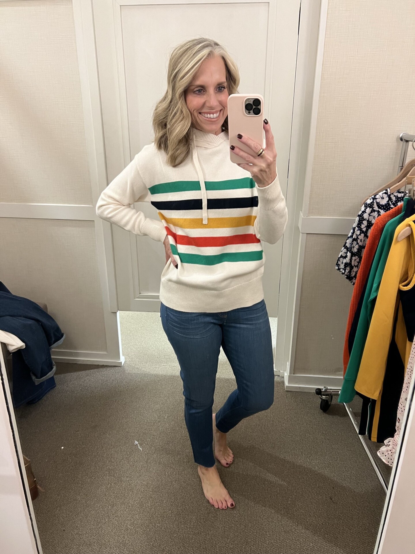 striped loft sweater hoodie