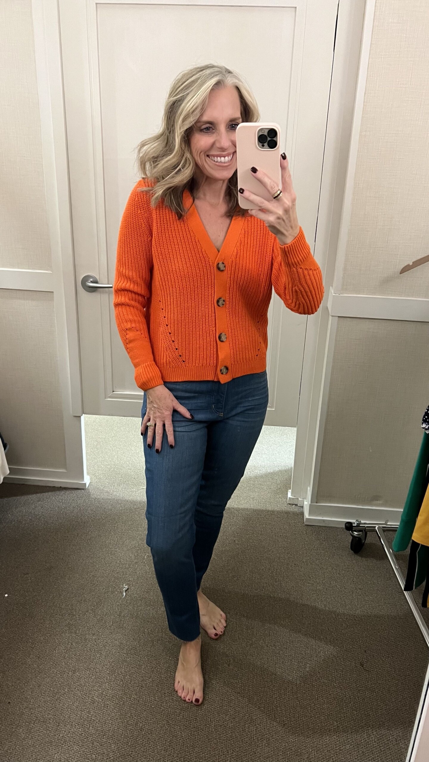 Orange cardigan