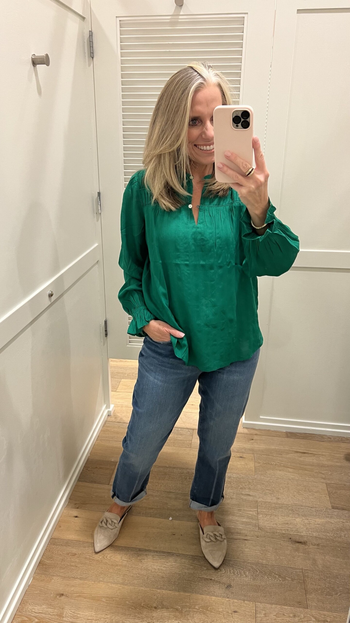 colors of spring Green Astro blouse 
